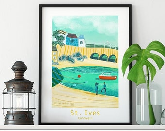 St. Ives Giclée Print, The Harbour, Cornwall Wall Art