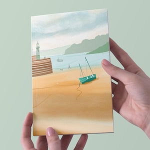 St Ives Harbour Sketchbook: A5 Beach Scene Jotter