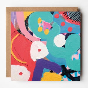 Abstract Art Greeting Card: Colorful Blank Card for Friend