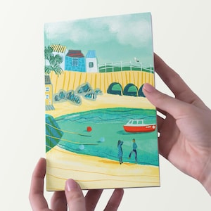 Beach Scene Notebook: A5 Plain Paper Sketchbook
