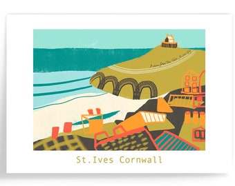 St. Ives Giclée Print, View from The Tate, Cornwall Wall Art