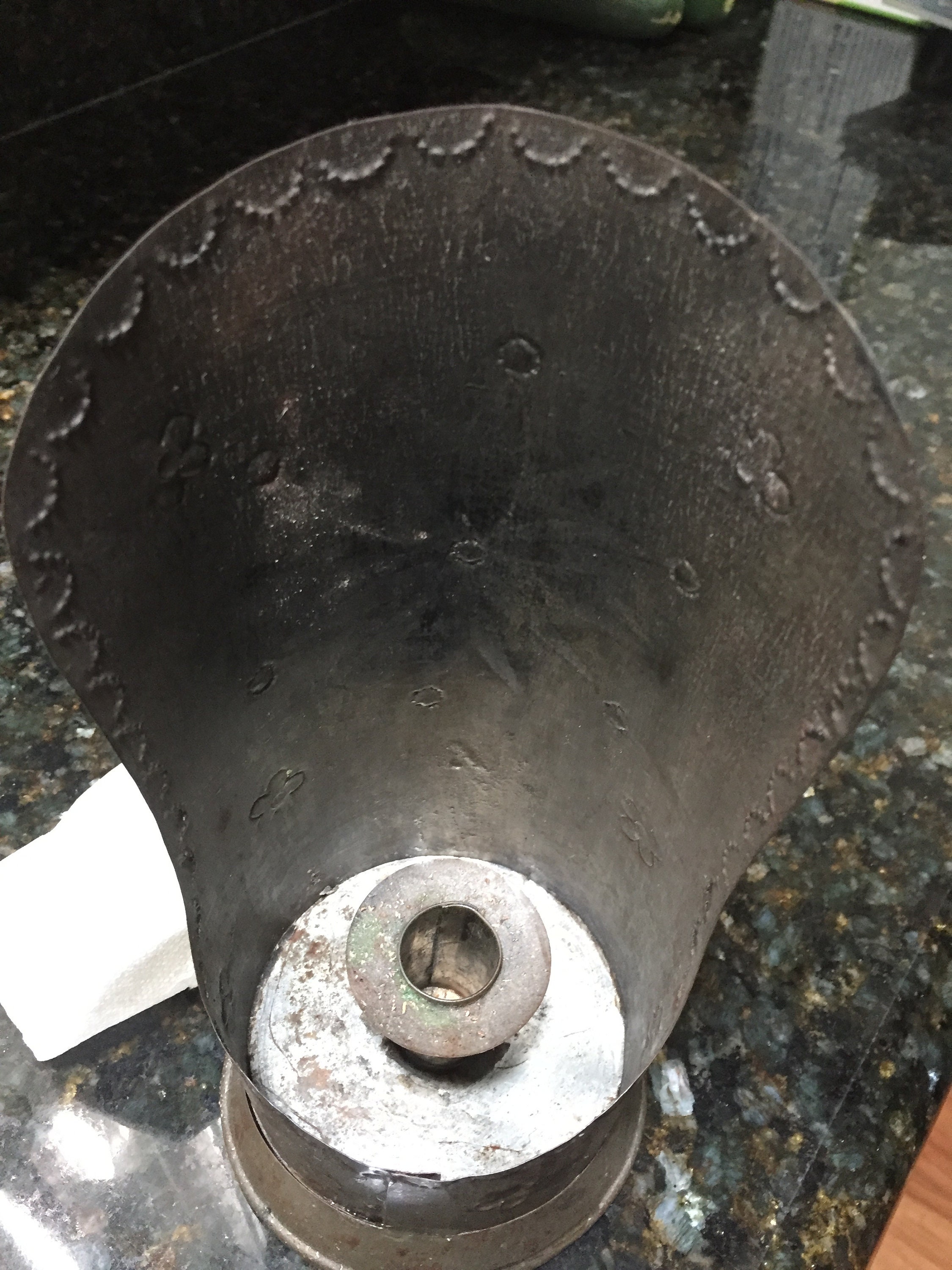 Vintage Tin Candle Holder Punched and Embossed Etsy