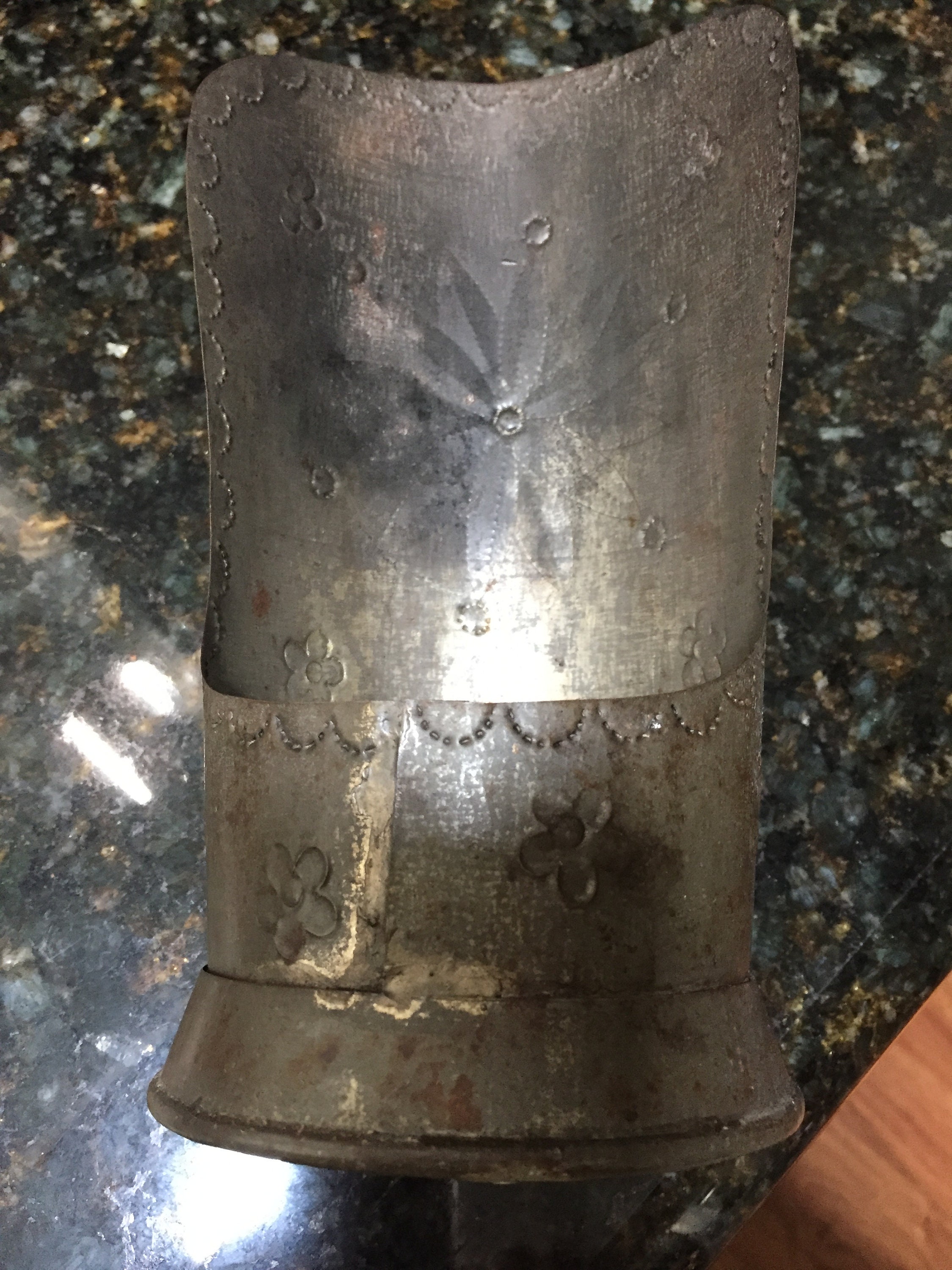 Vintage Tin Candle Holder Punched and Embossed Etsy