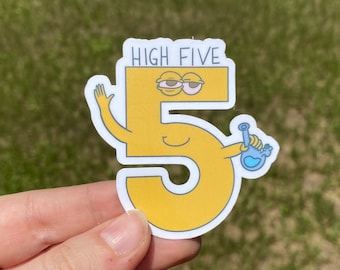 HIGH FIVE 420 Waterproof Sticker | Laptop Sticker | Funny Sticker | Water Bottle Sticker | Stoner Sticker
