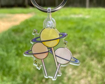 PLANET POPS Portachiavi / Portachiavi carino / Portachiavi acrilico personalizzato / Regalo per lei / Regalo spaziale