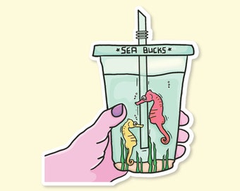 SEA BUCKS Waterproof Vinyl Sticker: Funny Laptop Decal