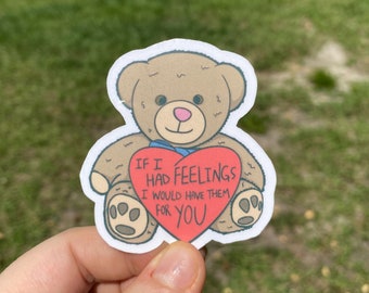 EMO TEDDY BEAR Waterproof Sticker | Laptop Sticker | Funny Sticker | Water Bottle Sticker | Emo Sticker