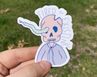 STANCO DI ESISTERE Adesivo impermeabile / Adesivo per laptop / Adesivo divertente / Adesivo per bottiglia d'acqua / Adesivo Emo / Adesivo teschio