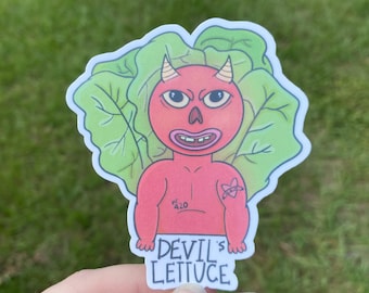 DEVIL'S LETTUCE 420 Waterproof Sticker | Laptop Sticker | Funny Sticker | Water Bottle Sticker | Stoner Sticker