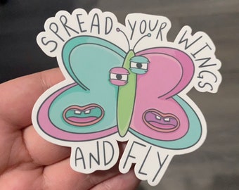 SPREAD Your WINGS and FLY | Butterfly Waterproof Sticker | Laptop Sticker | Funny Sticker | Water Bottle Sticker | Animal Sticker