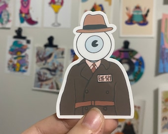 EYE SPY Wasserdichter Vinyl-Aufkleber: Lustiger Laptop-, Wasserflaschen-Aufkleber