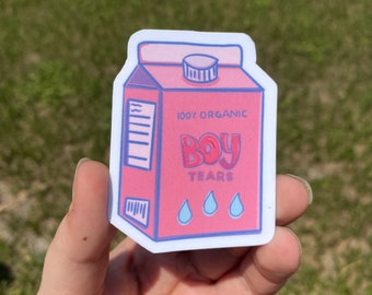 BOY TEARS Waterproof Sticker | Laptop Sticker | Funny Sticker | Water Bottle Sticker | Emo Sticker