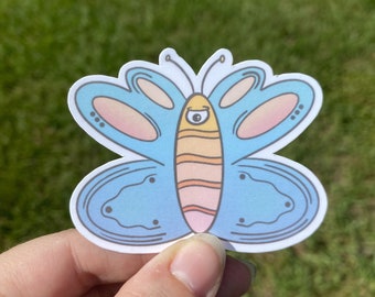 Adesivo impermeabile FARFALLA CICLOPE / Adesivo per laptop / Adesivo divertente / Adesivo per bottiglia d'acqua / Adesivo per animali
