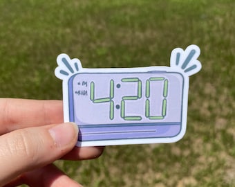 420 WECKER Wasserdichter Aufkleber | Laptop Aufkleber | Lustiger Sticker | Wasserflasche Aufkleber | Kiffer Sticker