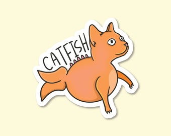 MEERVAL waterdichte sticker | Laptopsticker | Grappige sticker | Waterflessticker | Dierensticker | Kat sticker
