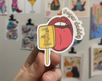 SUGAR DADDY Waterproof Sticker | Laptop Sticker | Funny Sticker | Water Bottle Sticker | Emo Sticker | Food Sticker