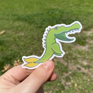 CROC-DOLPHIN Wasserdichter Aufkleber | Laptop Aufkleber | Lustiger Sticker | Wasserflasche Aufkleber | Tier Sticker | Schräger Sticker
