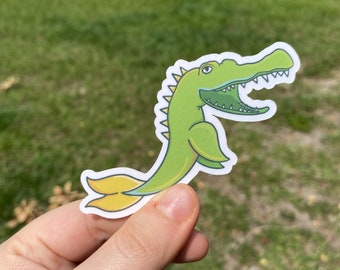 Adesivo in vinile impermeabile a forma di coccodrillo e delfino: adesivo divertente per laptop con animali