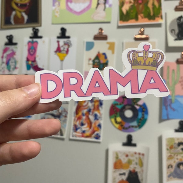 DRAMA QUEEN Waterproof Sticker | Laptop Sticker | Funny Sticker | Water Bottle Sticker | Gag Gift