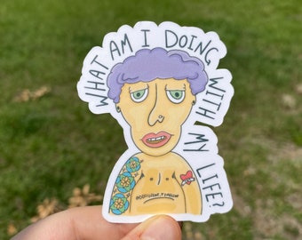 What Am I Doing With My Life (LOSER) Waterproof Sticker | Laptop Sticker | Funny Sticker | Water Bottle Sticker | Emo Sticker