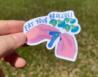EAT YOUR BROCCOLI 420 Waterproof Sticker | Laptop Sticker | Funny Sticker | Water Bottle Sticker | Stoner Sticker