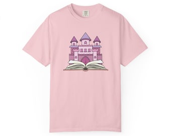 Storybook Castle T-Shirt | Fairy Tale Book Illustration | Fantasy Reader Graphic Tee