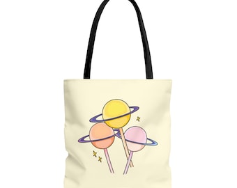 PLANET POPS / Borsa tote AOP / Borsa da spiaggia / Amante dello spazio / Borsa tote cool