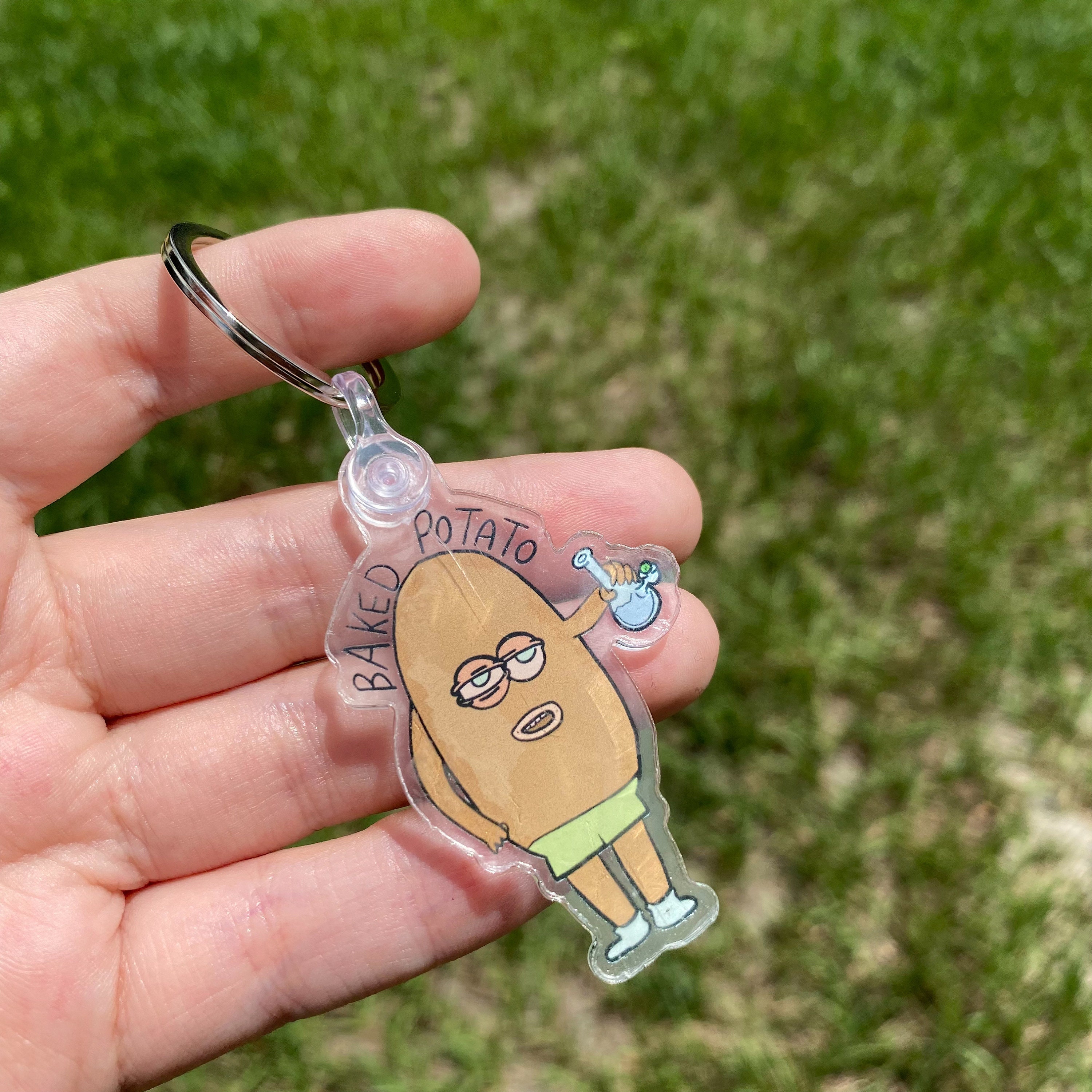 BAKED POTATO Keychain / Funny Stoner Gift / Custom Acrylic | Etsy