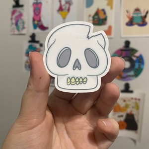 CARTOON SKULL Waterproof Sticker | Laptop Sticker | Funny Sticker | Water Bottle Sticker | Cute Sticker | Skull Sticker