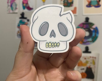 CARTOON SKULL Waterproof Sticker | Laptop Sticker | Funny Sticker | Water Bottle Sticker | Cute Sticker | Skull Sticker