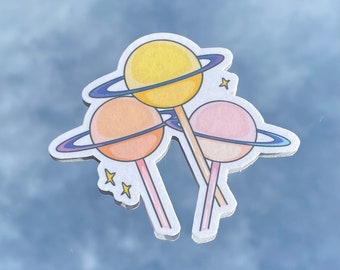 PLANET POPS Adesivo impermeabile / Adesivo per laptop / Adesivo divertente / Adesivo per bottiglia d'acqua / Adesivo alieno / Adesivo carino