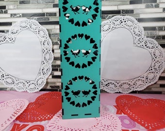 ONE (Lovebirds) Valentine Candle/light Box SVG FILE for Laser Cut Files - Glowforge