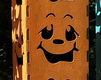 ONE (pictured face) Pumpkin Candle/light Box SVG FILE for Laser Cut Files - Glowforge