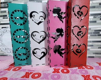 Valentine Candle/light 4 Box BUNDLE SVG FILES for Laser Cut Files - Glowforge