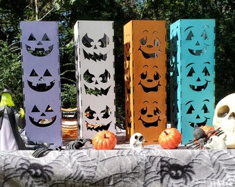 Pumpkin Candle/light 4 Box BUNDLE SVG FILES for Laser Cut Files - Glowforge