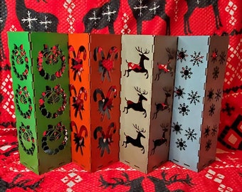 Christmas Candle/light 4 Box BUNDLE SVG FILES for Laser Cut Files - Glowforge