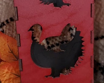 ONE (Pictured Turkey) Thanksgiving Candle/light Box SVG FILE for Laser Cut Files - Glowforge