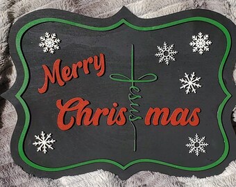 Merry Christmas 2 Layer sign SVG FILE ONLY for Laser