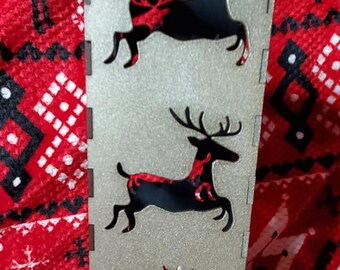 ONE (Reindeer) Christmas Candle/light Box SVG FILE for Laser Cut Files - Glowforge