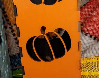 ONE (Pumpkin) Thanksgiving Candle/light Box SVG FILE for Laser Cut Files - Glowforge