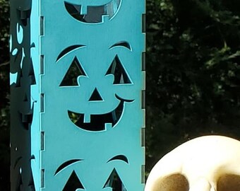 ONE (pictured face) Pumpkin Candle/light Box SVG FILE for Laser Cut Files - Glowforge