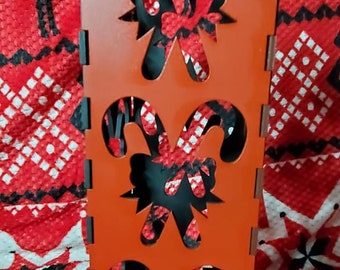 ONE (Candy Cane) Christmas Candle/light Box SVG FILE for Laser Cut Files - Glowforge