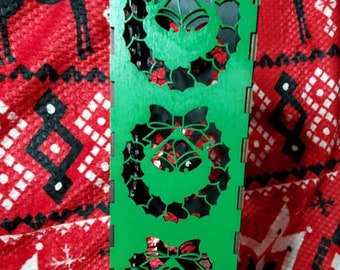 ONE (Wreath) Christmas Candle/light Box SVG FILE for Laser Cut Files - Glowforge