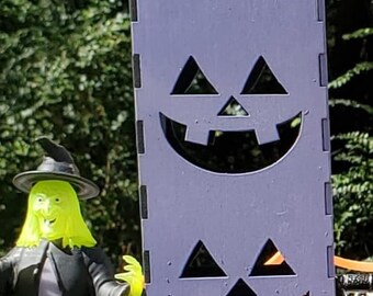 ONE (pictured face) Pumpkin Candle/light Box SVG FILE for Laser Cut Files - Glowforge