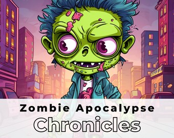 Zombie-Malbuch, Horror-Gothic-Kunst, Halloween-Seiten (Digitaler Download)