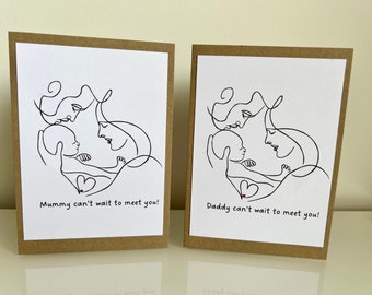 Message to Bump cards from Mummy and Daddy, New Parent milestone gift card, Gift for Expecting parents. New Baby Gift. Baby Shower present.