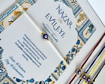 Evil Eye Nazar Rakhi Protection Bracelet, Rakhri Gift, Raksha Bandhan Favours, Beaded Jewellery, Brother Sister Friend Anniversary Present.