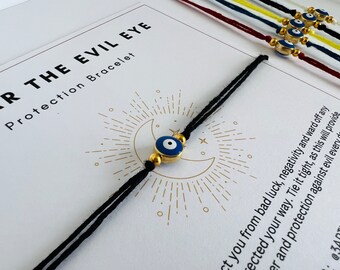 Evil Eye Nazar Protection Bracelet, Rakhi Gift, Raksha Bandhan Favours, Beaded Jewellery Bands, Brother Sister Friend Present, Party Favours