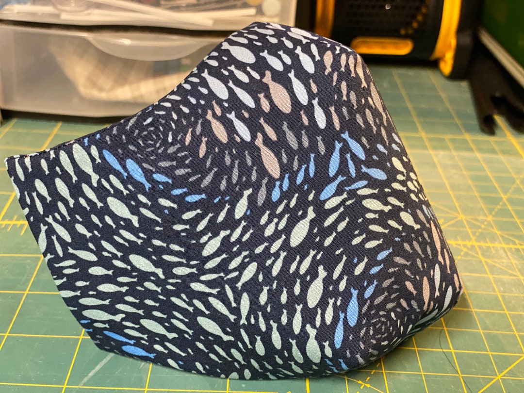 Sea Pattern Design Mask Ocean Life Face Mask. School of Fishes in Swirly Pattern. - Etsy