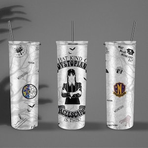 Wednesday Addams 20oz Skinny Tumbler Wrap Sublimation Design
